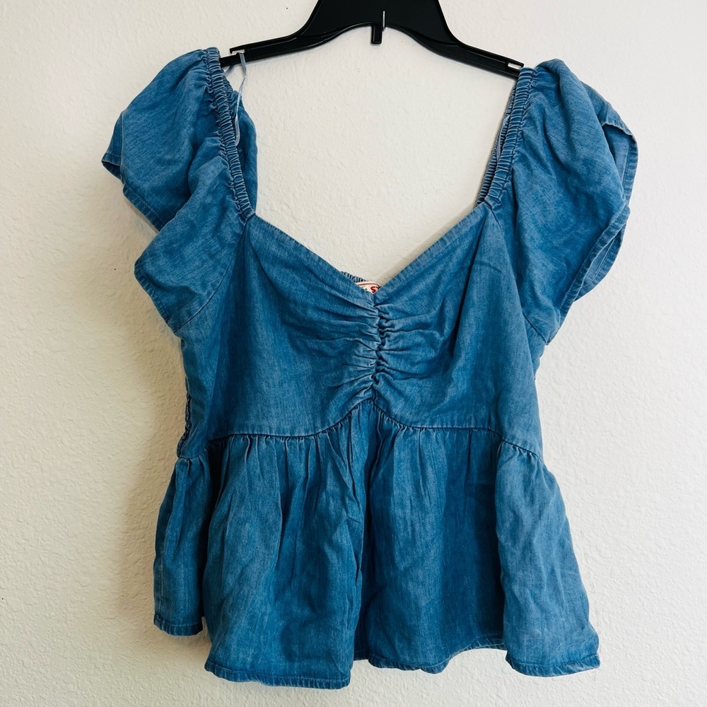 Lonestar Denim Peplum Blouse